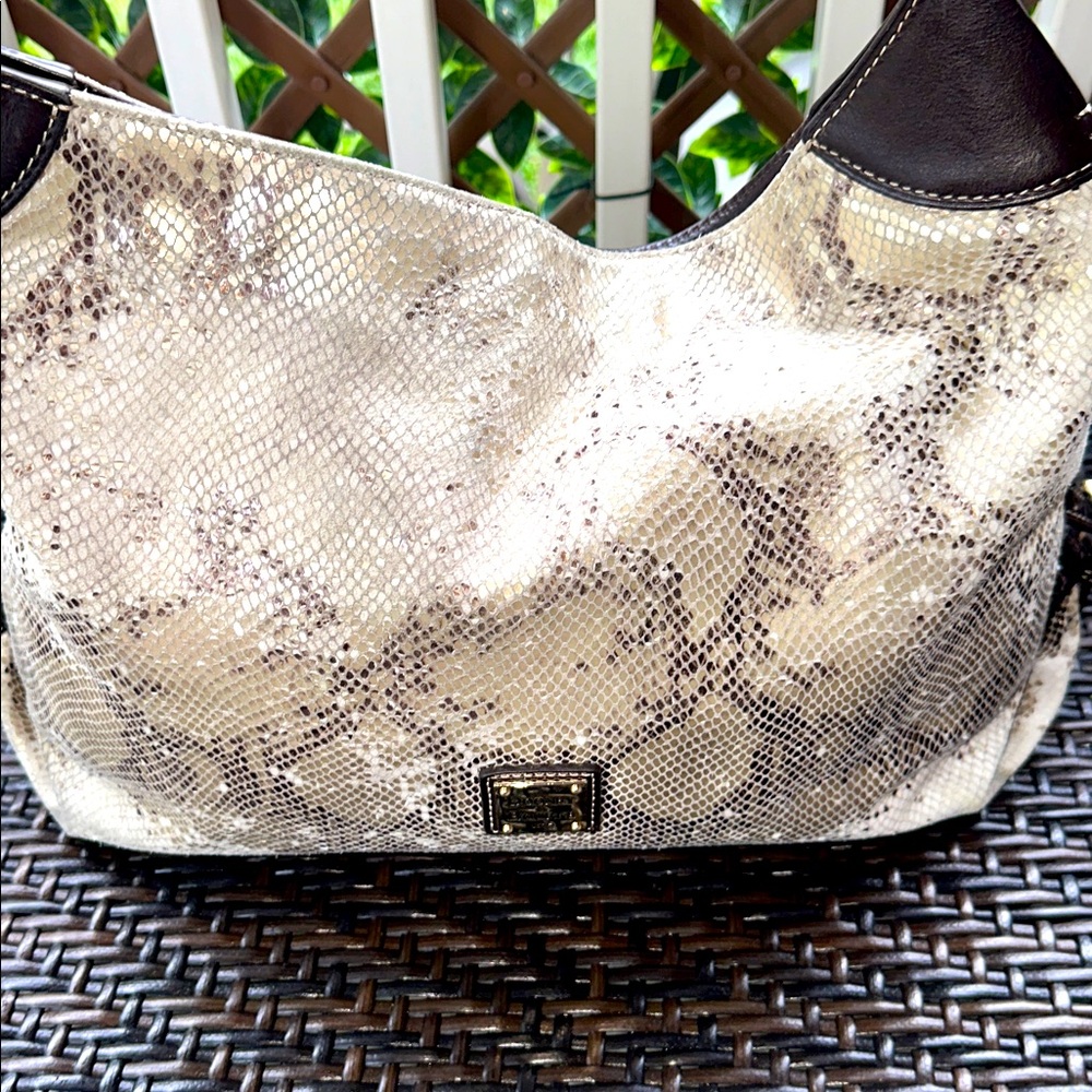 Downey & Bourke Kitney Silver Python Medium Bag - image 1